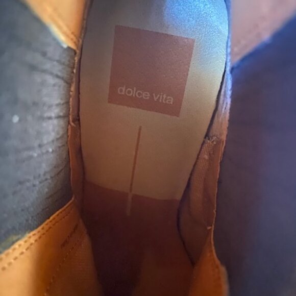 Dolce Vita Chocolate Black Suede Cowboy Bootie Women Size 8  Real LEATHER - Picture 4 of 7